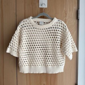 Varley Ivory Open-Knit Sweater
